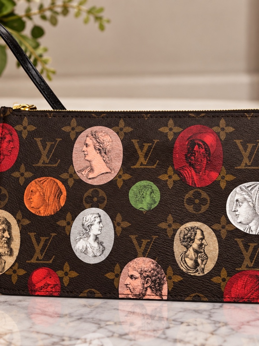 Louis Vuitton x Fornasetti Monogram Wristlet Pouch